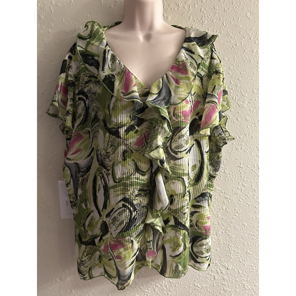 18/20 W Cato Woman Ruffled Multi Top #1533*8